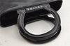 Authentic CELINE Macadam Blason Pattern Hand Pouch Purse Enamel Black Box 1171K