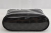 Authentic CELINE Macadam Blason Pattern Hand Pouch Purse Enamel Black Box 1171K