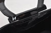 Authentic CELINE Macadam Blason Pattern Hand Pouch Purse Enamel Black Box 1171K
