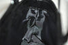Authentic CELINE Macadam Blason Pattern Hand Pouch Purse Enamel Black Box 1171K