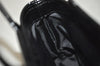 Authentic CELINE Macadam Blason Pattern Hand Pouch Purse Enamel Black Box 1171K