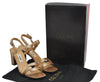 Authentic CELINE Vintage Ladies Sandals Leather US Size 7 Beige Box Junk 1172K