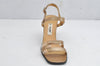 Authentic CELINE Vintage Ladies Sandals Leather US Size 7 Beige Box Junk 1172K