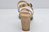 Authentic CELINE Vintage Ladies Sandals Leather US Size 7 Beige Box Junk 1172K