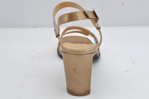 Authentic CELINE Vintage Ladies Sandals Leather US Size 7 Beige Box Junk 1172K