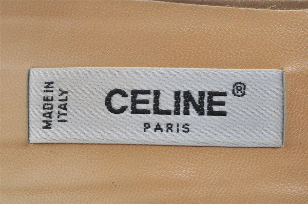 Authentic CELINE Vintage Ladies Sandals Leather US Size 7 Beige Box Junk 1172K