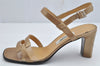 Authentic CELINE Vintage Ladies Sandals Leather US Size 7 Beige Box Junk 1172K