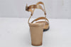 Authentic CELINE Vintage Ladies Sandals Leather US Size 7 Beige Box Junk 1172K