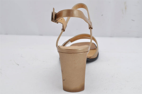 Authentic CELINE Vintage Ladies Sandals Leather US Size 7 Beige Box Junk 1172K