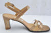 Authentic CELINE Vintage Ladies Sandals Leather US Size 7 Beige Box Junk 1172K