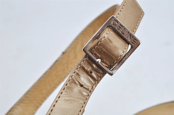 Authentic CELINE Vintage Ladies Sandals Leather US Size 7 Beige Box Junk 1172K