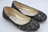 Auth JIMMY CHOO Star Studs Flat Pumps Suede Leather US Size 5 Gray Box 1173K