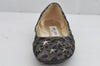 Auth JIMMY CHOO Star Studs Flat Pumps Suede Leather US Size 5 Gray Box 1173K