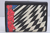 Authentic Gianni Versace Bifold Wallet Purse PVC Leather Black Multicolor 1174K