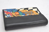 Authentic Gianni Versace Bifold Wallet Purse PVC Leather Black Multicolor 1174K