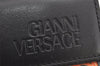 Authentic Gianni Versace Bifold Wallet Purse PVC Leather Black Multicolor 1174K