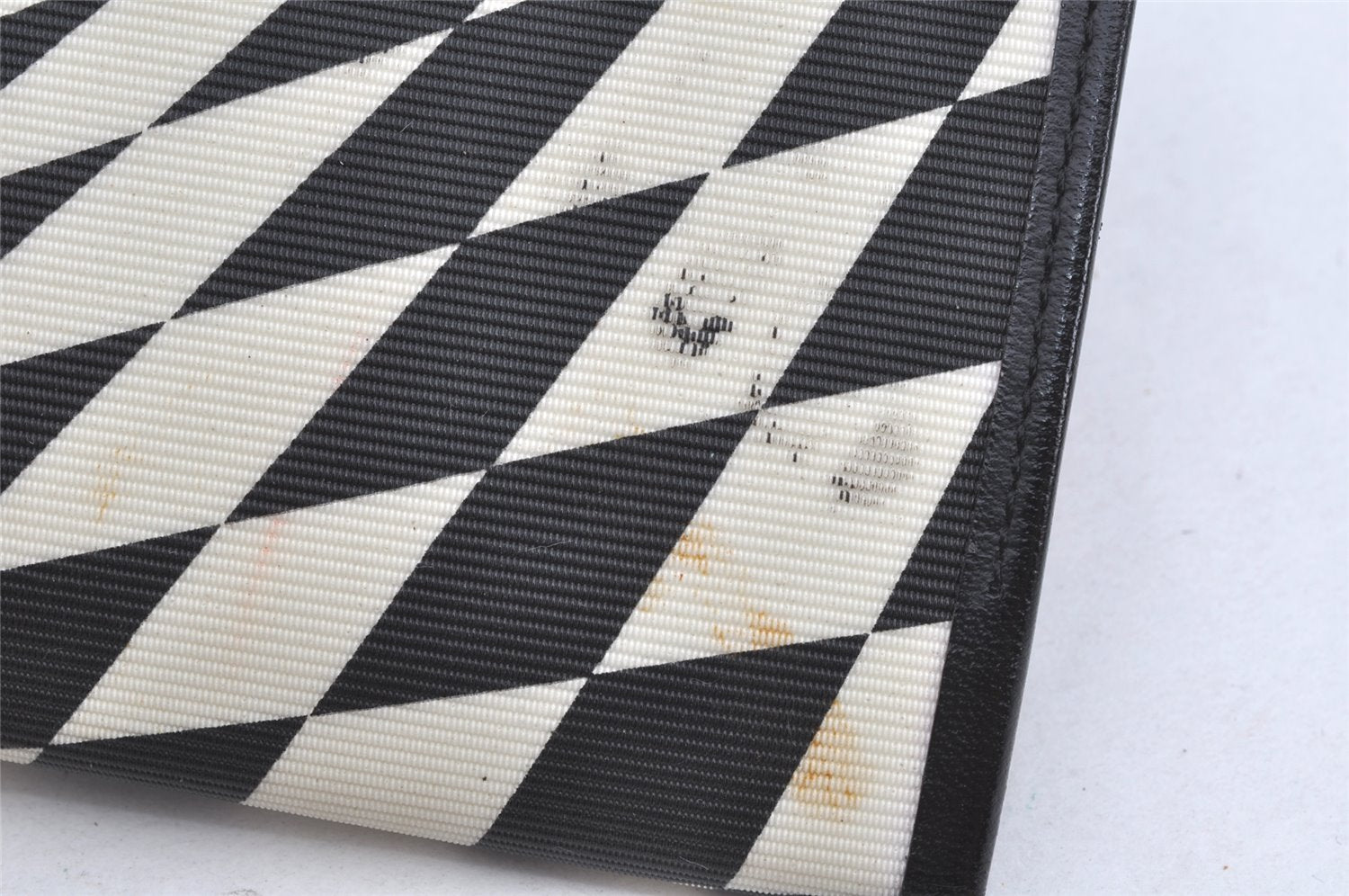 Authentic Gianni Versace Bifold Wallet Purse PVC Leather Black Multicolor 1174K