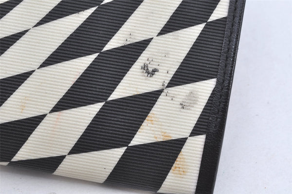 Authentic Gianni Versace Bifold Wallet Purse PVC Leather Black Multicolor 1174K