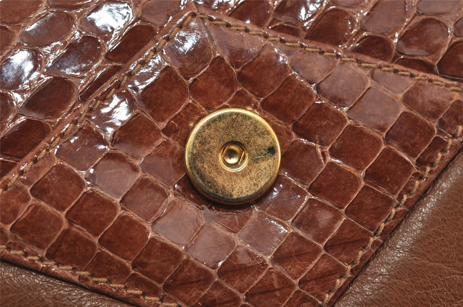 Authentic GUCCI 2Way Shoulder Cross Body Clutch Bag Purse Leather Brown 1176I