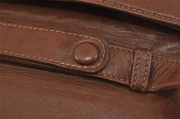 Authentic GUCCI 2Way Shoulder Cross Body Clutch Bag Purse Leather Brown 1176I