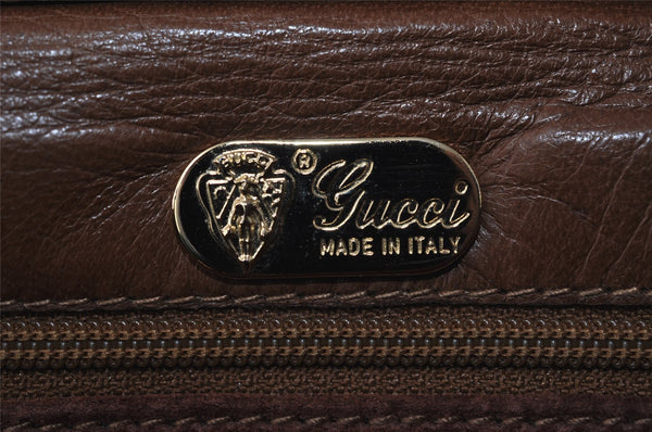 Authentic GUCCI 2Way Shoulder Cross Body Clutch Bag Purse Leather Brown 1176I