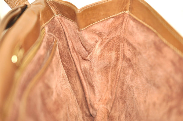 Authentic GUCCI 2Way Shoulder Cross Body Clutch Bag Purse Leather Brown 1176I