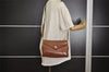 Authentic GUCCI 2Way Shoulder Cross Body Clutch Bag Purse Leather Brown 1176I