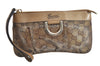 Authentic GUCCI GG Crystal Abbey Pouch Purse GG PVC Leather 203650 Brown 1178J