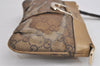 Authentic GUCCI GG Crystal Abbey Pouch Purse GG PVC Leather 203650 Brown 1178J