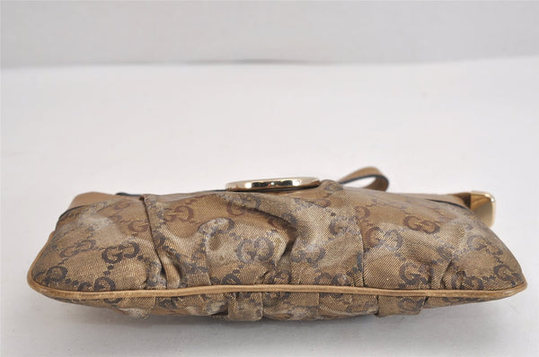 Authentic GUCCI GG Crystal Abbey Pouch Purse GG PVC Leather 203650 Brown 1178J