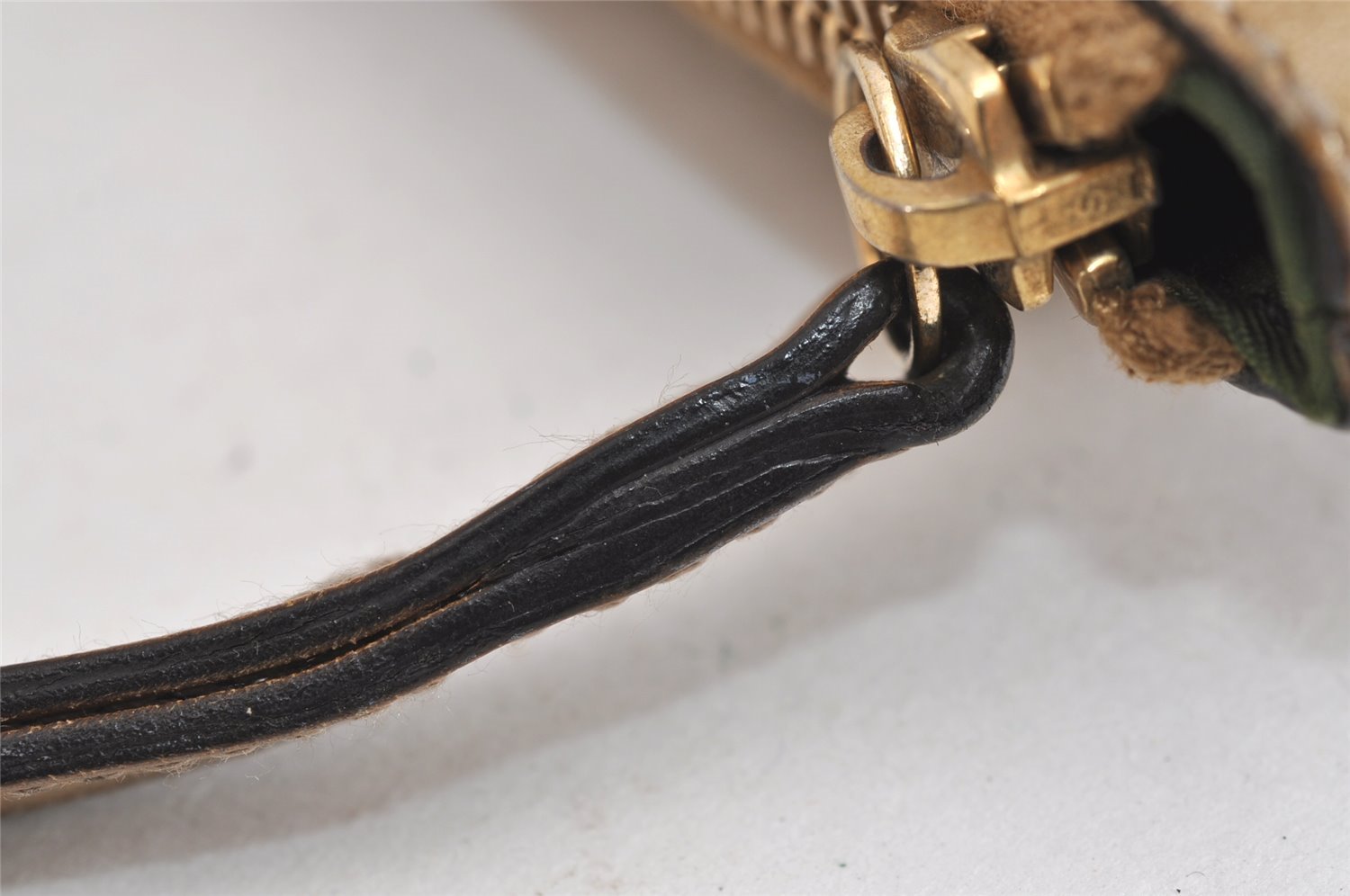 Authentic GUCCI GG Crystal Abbey Pouch Purse GG PVC Leather 203650 Brown 1178J