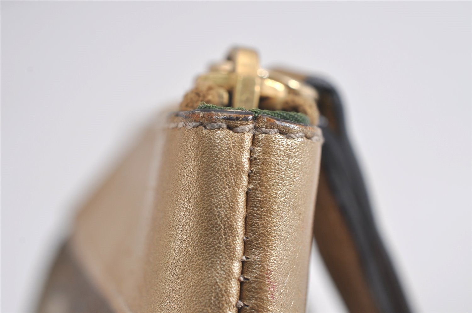 Authentic GUCCI GG Crystal Abbey Pouch Purse GG PVC Leather 203650 Brown 1178J