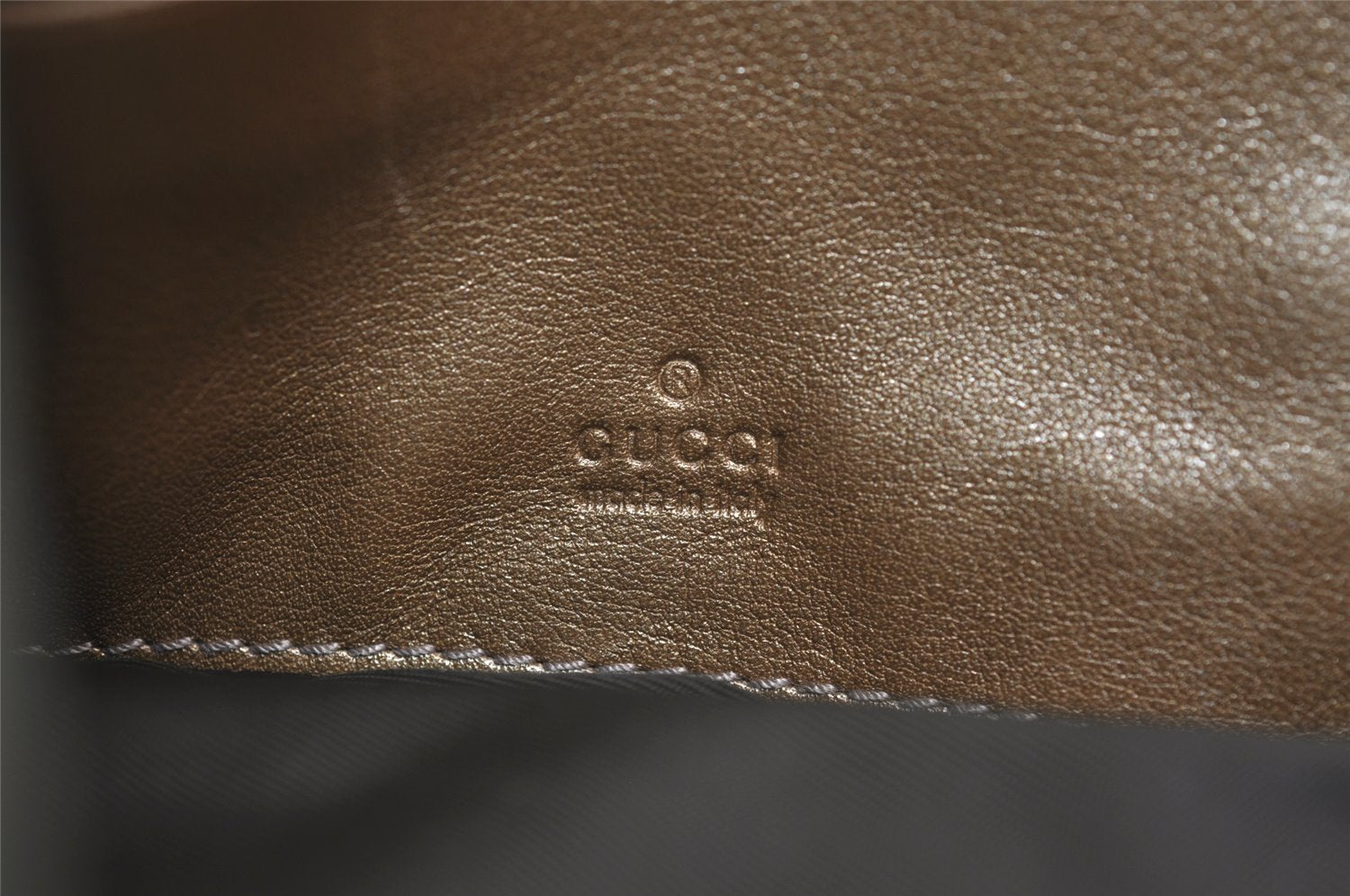 Authentic GUCCI GG Crystal Abbey Pouch Purse GG PVC Leather 203650 Brown 1178J