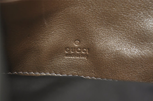Authentic GUCCI GG Crystal Abbey Pouch Purse GG PVC Leather 203650 Brown 1178J