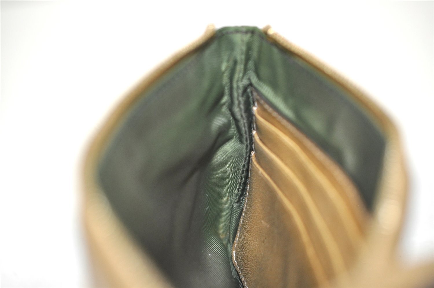 Authentic GUCCI GG Crystal Abbey Pouch Purse GG PVC Leather 203650 Brown 1178J