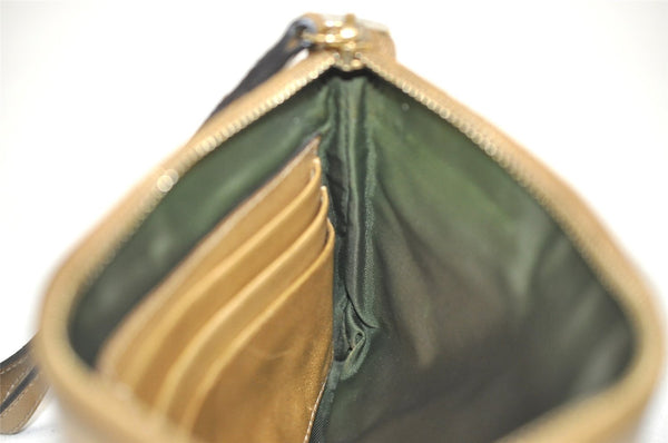 Authentic GUCCI GG Crystal Abbey Pouch Purse GG PVC Leather 203650 Brown 1178J