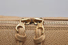 Authentic CHANEL Caviar Skin V Stitch 2Way Hand Tote Bag Beige CC 1178K