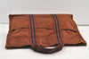 Authentic HERMES Vintage Fourre Tout MM Hand Tote Bag Canvas Brown 1179K