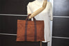 Authentic HERMES Vintage Fourre Tout MM Hand Tote Bag Canvas Brown 1179K