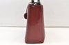 Authentic Christian Dior Maris Pearl 2Way Tote Bag Enamel Bordeaux 1180K