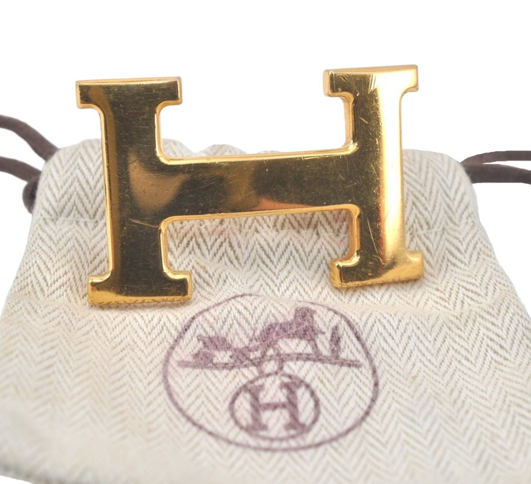 Authentic HERMES Vintage Buckle for Constance Leather Belt Gold 1181L