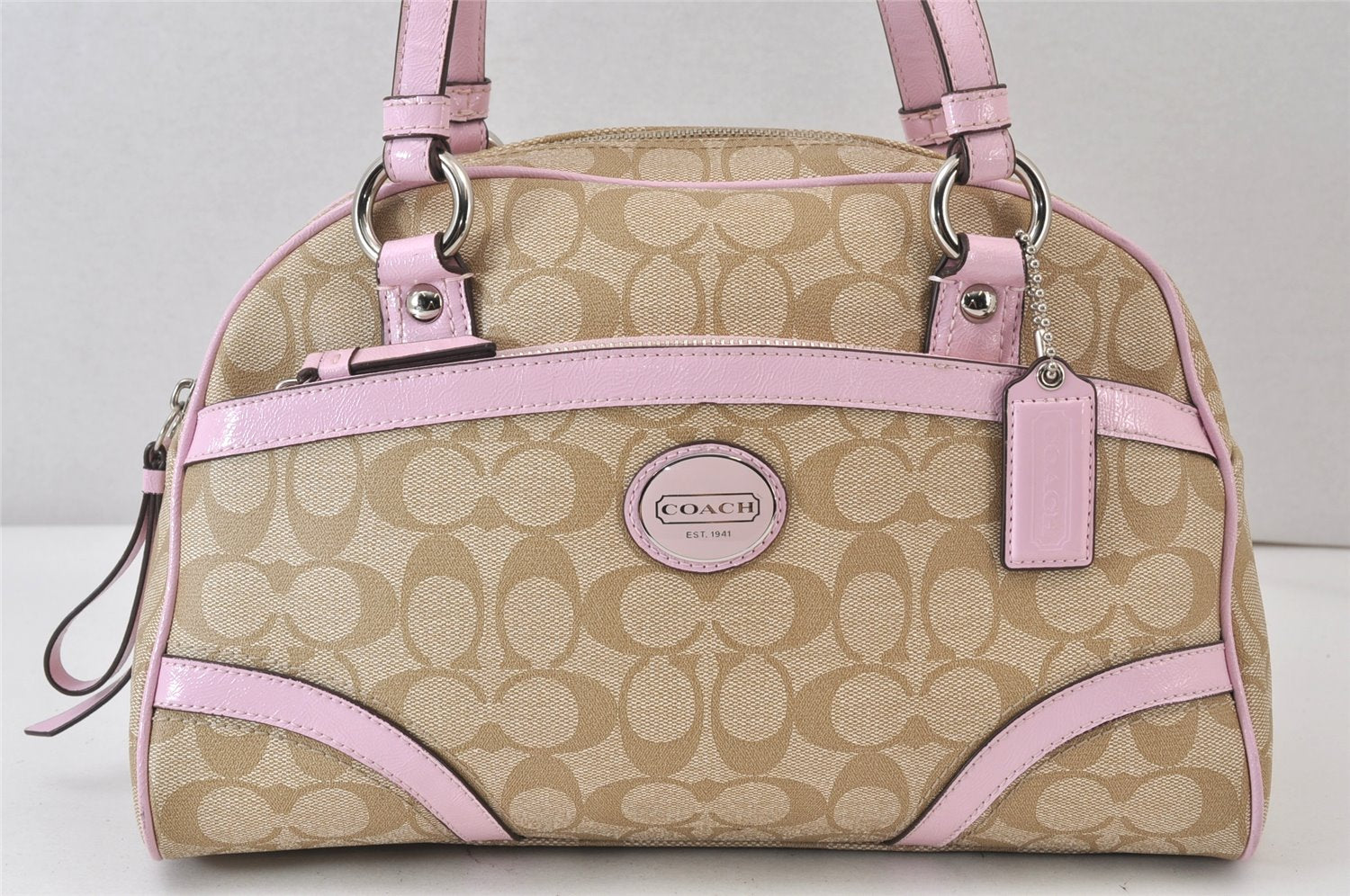 Authentic COACH Signature Shoulder Hand Bag PVC Leather F18918 Beige 1182K