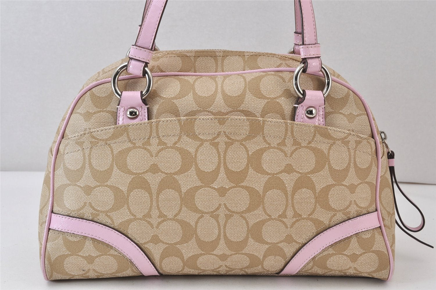 Authentic COACH Signature Shoulder Hand Bag PVC Leather F18918 Beige 1182K