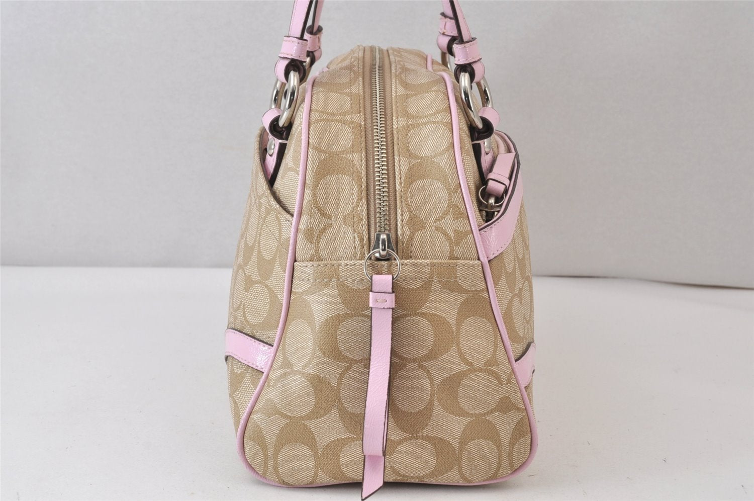 Authentic COACH Signature Shoulder Hand Bag PVC Leather F18918 Beige 1182K