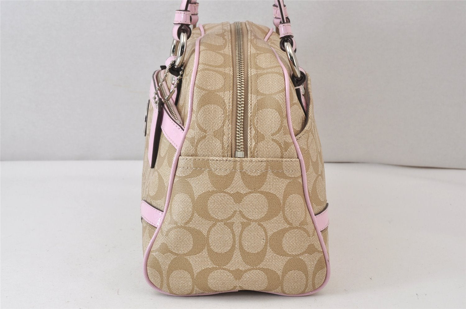Authentic COACH Signature Shoulder Hand Bag PVC Leather F18918 Beige 1182K