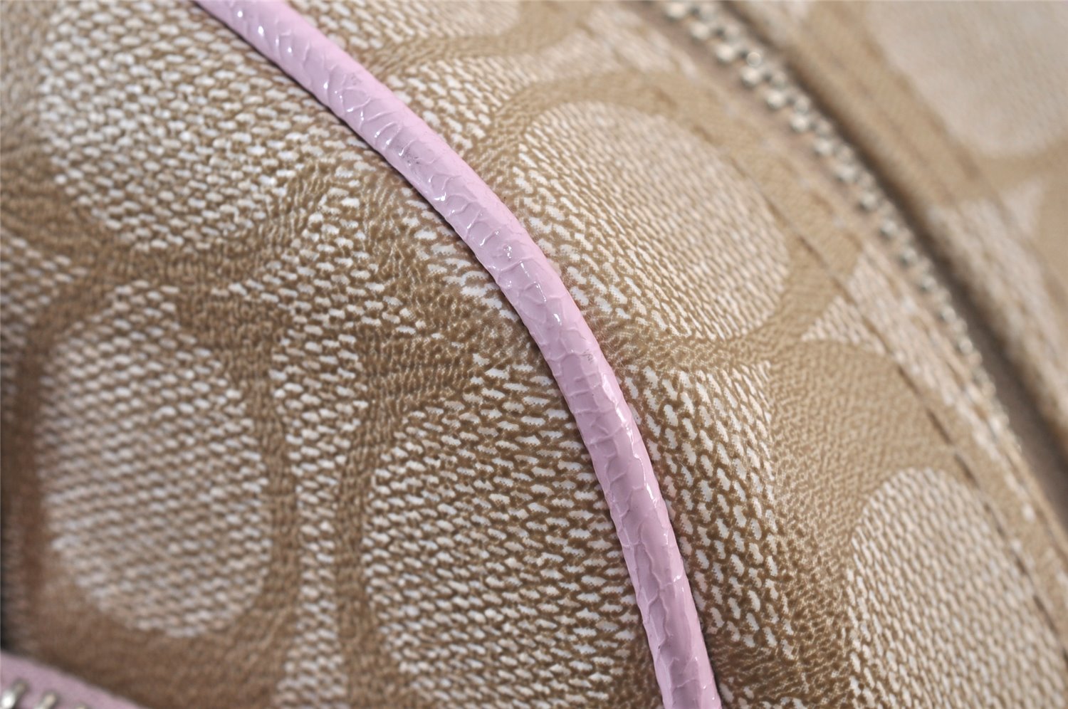 Authentic COACH Signature Shoulder Hand Bag PVC Leather F18918 Beige 1182K