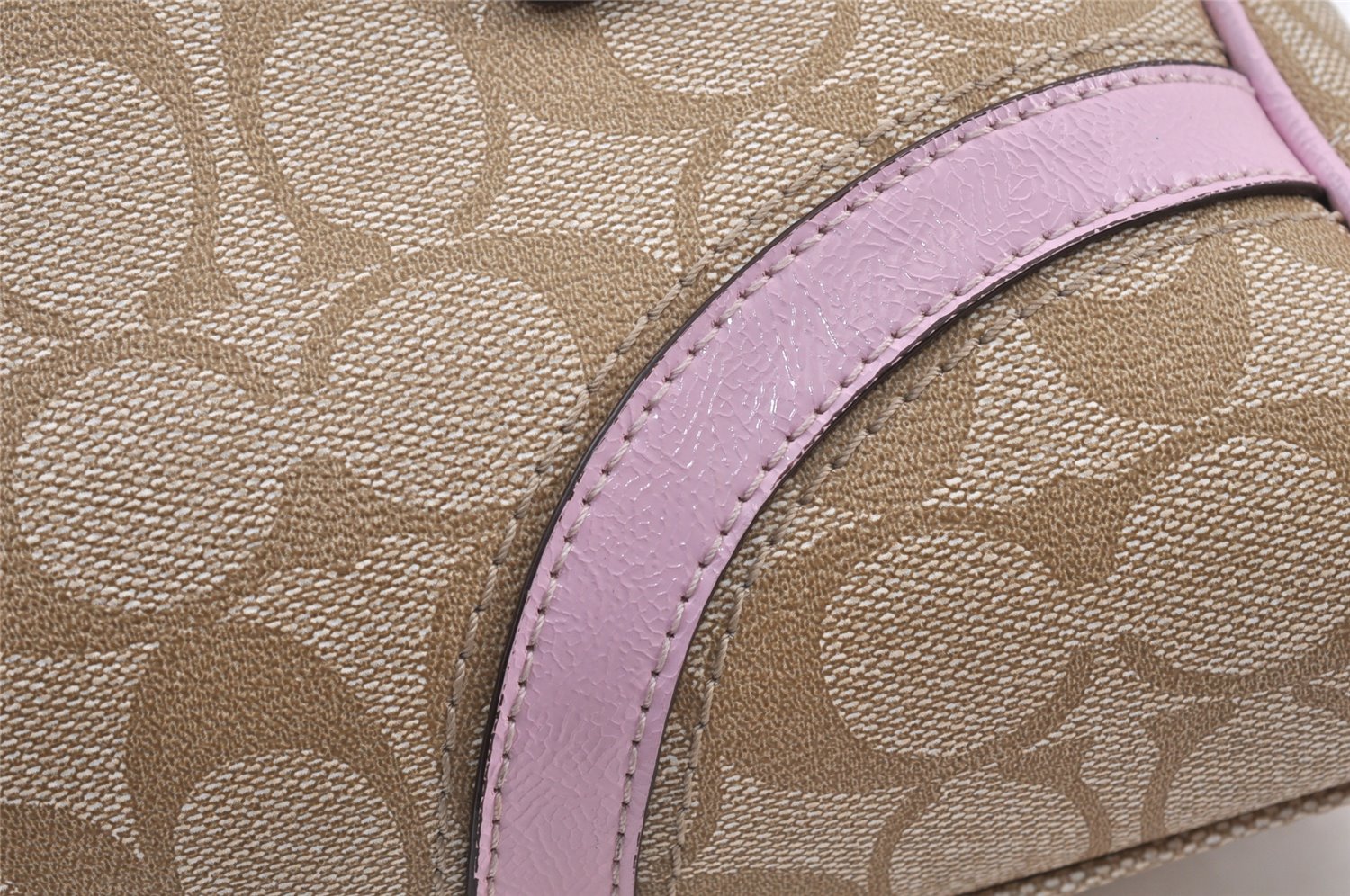 Authentic COACH Signature Shoulder Hand Bag PVC Leather F18918 Beige 1182K