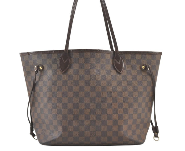 Authentic Louis Vuitton Damier Neverfull MM Shoulder Tote Bag N51105 Junk 1183K