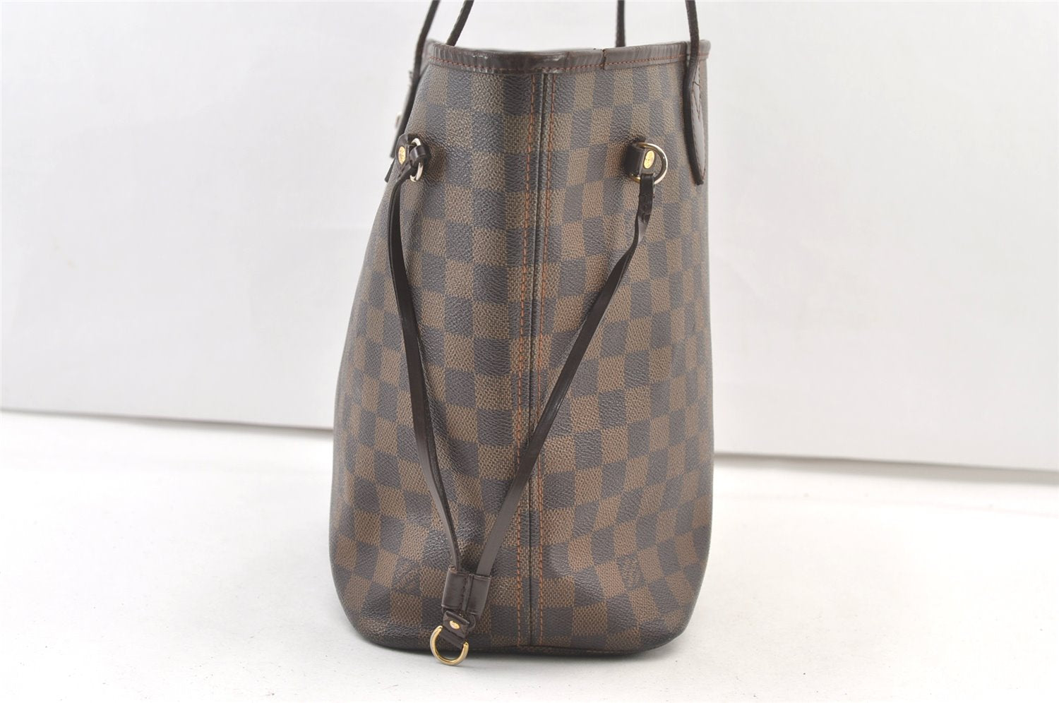 Authentic Louis Vuitton Damier Neverfull MM Shoulder Tote Bag N51105 Junk 1183K