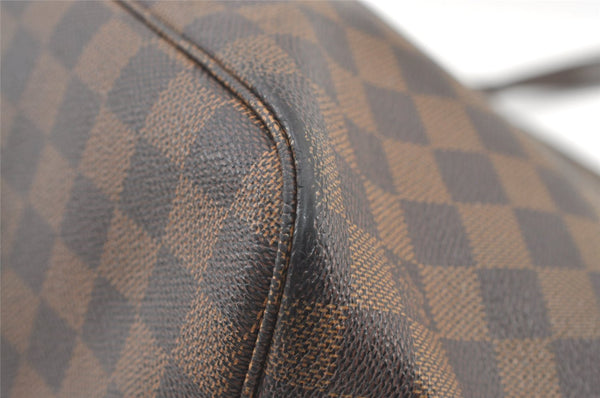 Authentic Louis Vuitton Damier Neverfull MM Shoulder Tote Bag N51105 Junk 1183K